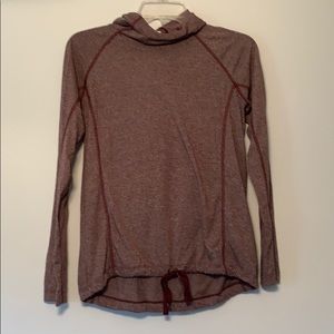 Long sleeve slate purple hoodie cinch waste